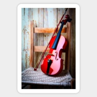 Violin On Old Chair Sticker